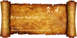Krecs Adrián névjegykártya